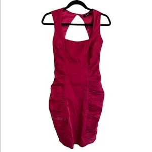 Hot pink satin party dress